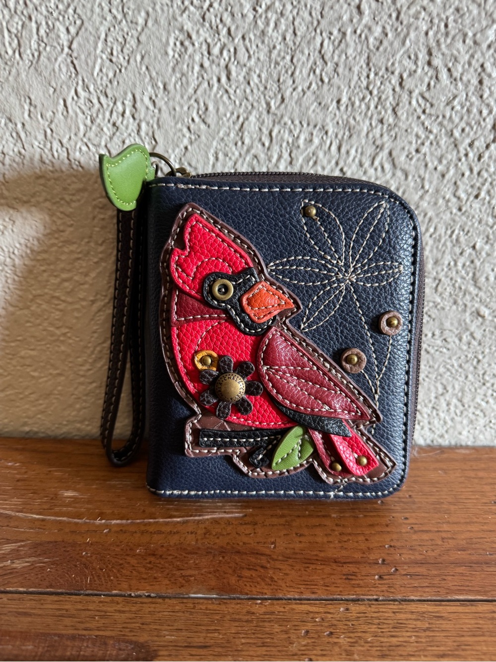 Chala Cardinal Zip-Around Wallet Wristlet Artsy Organizer Navy NWOT
